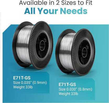 E71T-GS Gasless Flux-Cored MIG Welding Wire – Smooth Mild Steel Welds | 0.030″, 33 lb
