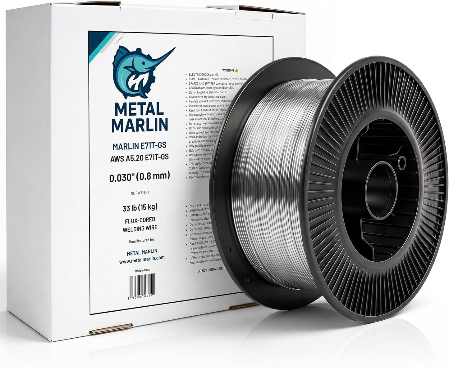 E71T-GS Gasless Flux-Cored MIG Welding Wire – Smooth Mild Steel Welds | 0.030″, 33 lb
