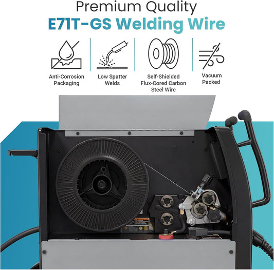 E71T-GS Gasless Flux-Cored MIG Welding Wire – Smooth Mild Steel Welds | 0.030″, 33 lb
